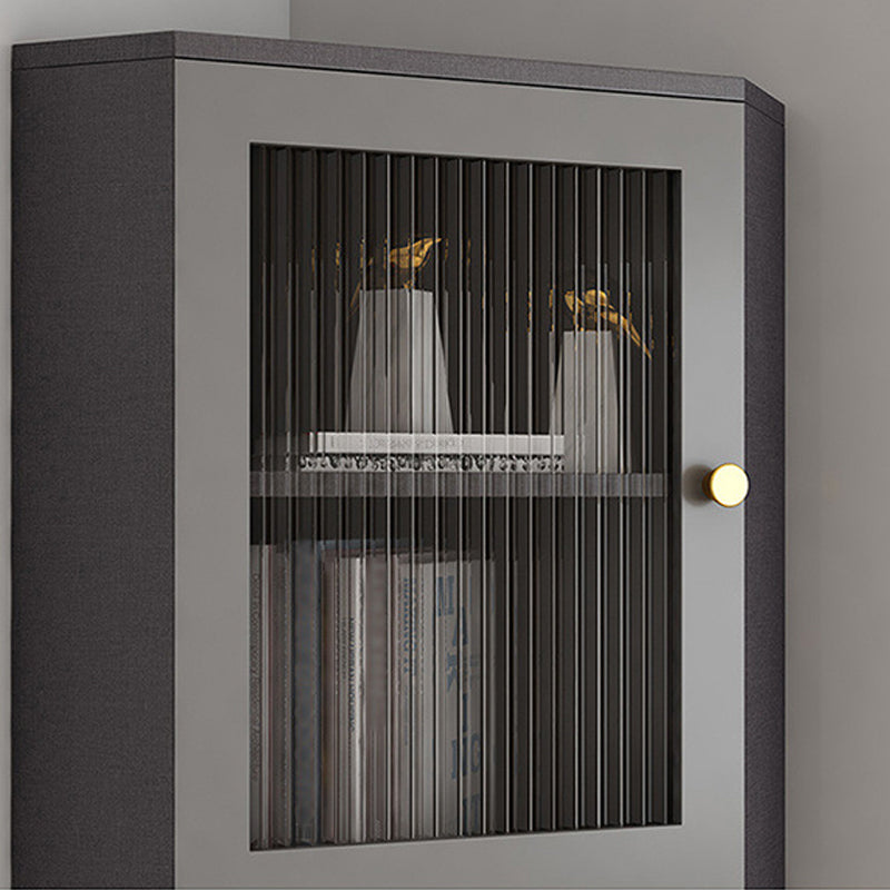 Contemporary Storage Cabinet with 3 Shelves and Glass Paned Triangle Cabinet Clearhalo 'Cabinets & Chests' 'cabinets_chests' 'furn' 'furn_cabinets_chests' 'Furniture' 'Living Room Furniture' 5682859