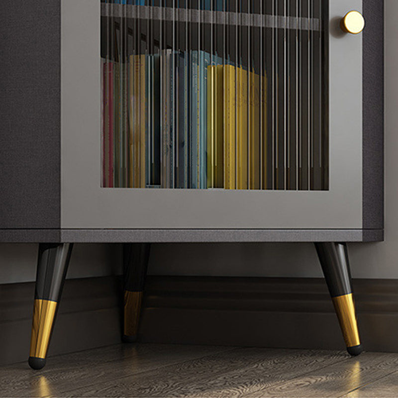 Contemporary Storage Cabinet with 3 Shelves and Glass Paned Triangle Cabinet Clearhalo 'Cabinets & Chests' 'cabinets_chests' 'furn' 'furn_cabinets_chests' 'Furniture' 'Living Room Furniture' 5682861