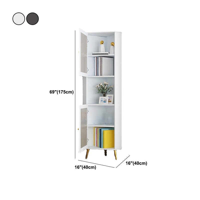Contemporary Storage Cabinet with 3 Shelves and Glass Paned Triangle Cabinet Clearhalo 'Cabinets & Chests' 'cabinets_chests' 'furn' 'furn_cabinets_chests' 'Furniture' 'Living Room Furniture' 5682863