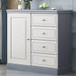 Rubberwood Accent Chest with1 - Door and Drawer, Bar Pulls Chest White-Gray 4 Clearhalo 'Cabinets & Chests' 'cabinets_chests' 'furn' 'furn_cabinets_chests' 'Furniture' 'Living Room Furniture' 5682943