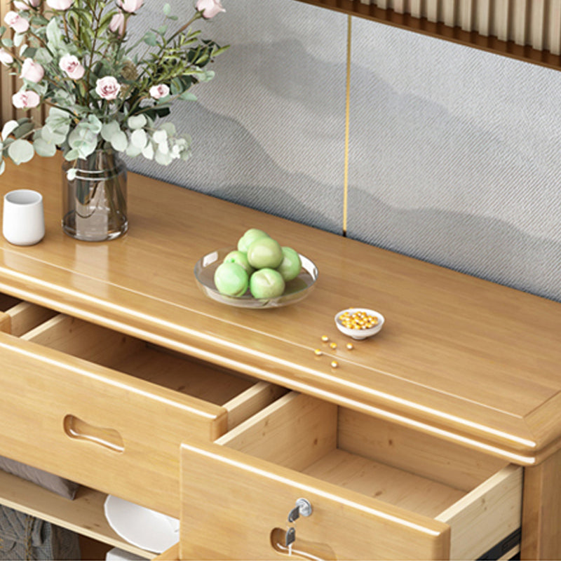 Rubberwood Accent Chest with1 - Door and Drawer, Bar Pulls Chest Clearhalo 'Cabinets & Chests' 'cabinets_chests' 'furn' 'furn_cabinets_chests' 'Furniture' 'Living Room Furniture' 5682948