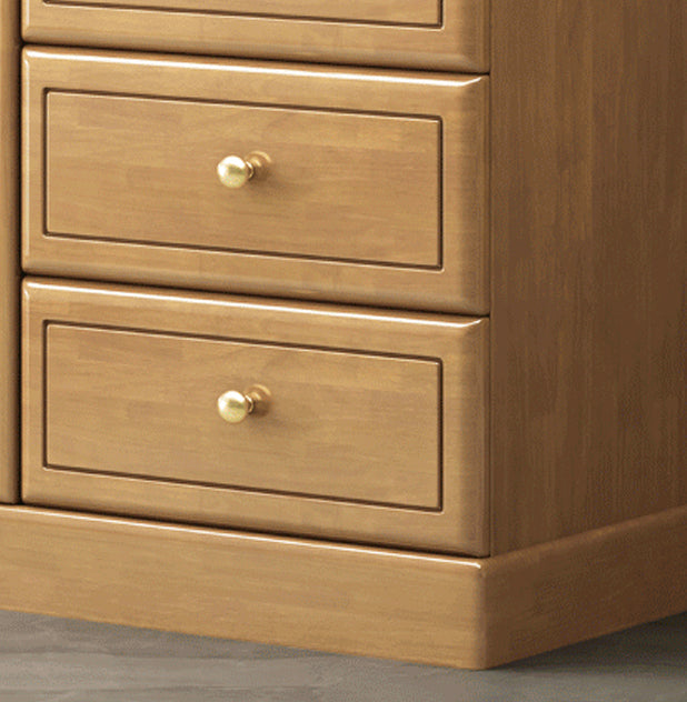 Rubberwood Accent Chest with1 - Door and Drawer, Bar Pulls Chest Clearhalo 'Cabinets & Chests' 'cabinets_chests' 'furn' 'furn_cabinets_chests' 'Furniture' 'Living Room Furniture' 5682951