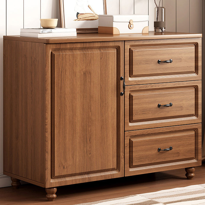 Wood Accent Cabinet with Drawers 14.96" Wide Modern Standard Side Cabinet 31"L x 15"W x 28"H Walnut Clearhalo 'Cabinets & Chests' 'cabinets_chests' 'furn' 'furn_cabinets_chests' 'Furniture' 'Living Room Furniture' 5682974