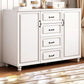Wood Accent Cabinet with Drawers 14.96" Wide Modern Standard Side Cabinet 47"L x 15"W x 36"H White Clearhalo 'Cabinets & Chests' 'cabinets_chests' 'furn' 'furn_cabinets_chests' 'Furniture' 'Living Room Furniture' 5682975