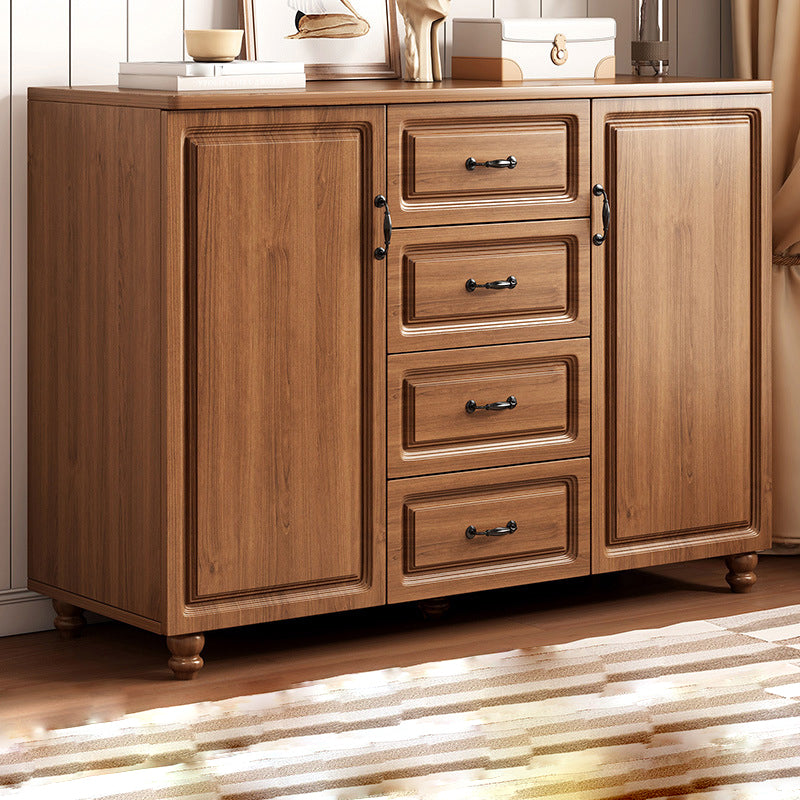 Wood Accent Cabinet with Drawers 14.96" Wide Modern Standard Side Cabinet 47"L x 15"W x 36"H Walnut Clearhalo 'Cabinets & Chests' 'cabinets_chests' 'furn' 'furn_cabinets_chests' 'Furniture' 'Living Room Furniture' 5682978