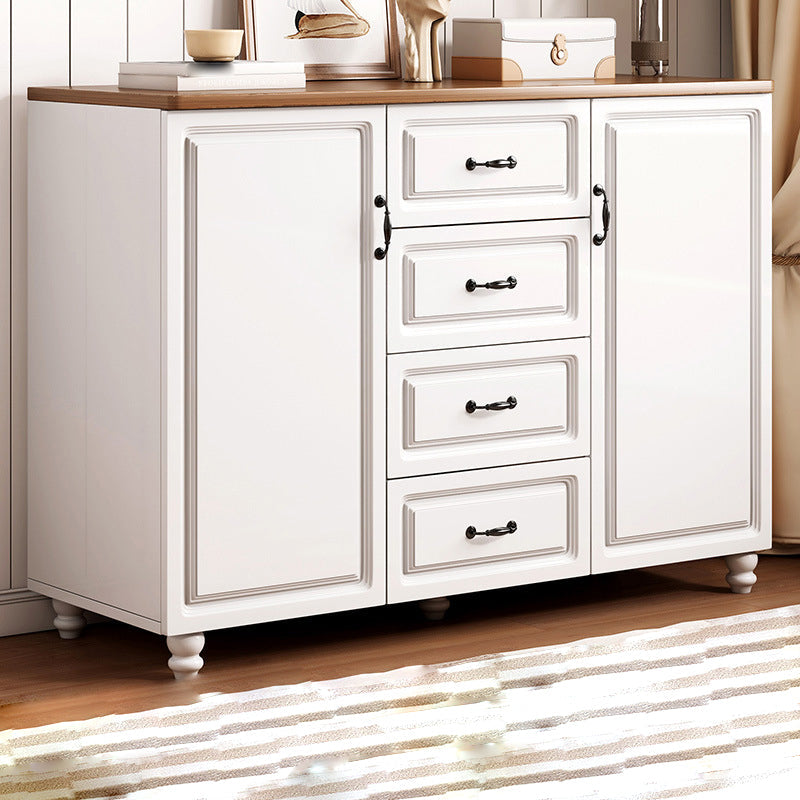 Wood Accent Cabinet with Drawers 14.96" Wide Modern Standard Side Cabinet 47"L x 15"W x 36"H Walnut White Clearhalo 'Cabinets & Chests' 'cabinets_chests' 'furn' 'furn_cabinets_chests' 'Furniture' 'Living Room Furniture' 5682979