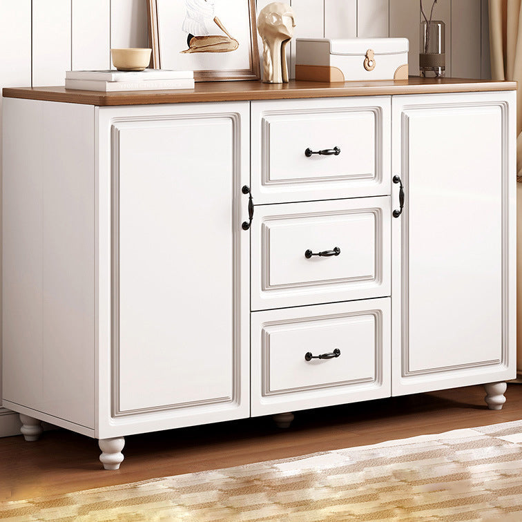 Wood Accent Cabinet with Drawers 14.96" Wide Modern Standard Side Cabinet 47"L x 15"W x 28"H Walnut White Clearhalo 'Cabinets & Chests' 'cabinets_chests' 'furn' 'furn_cabinets_chests' 'Furniture' 'Living Room Furniture' 5682980