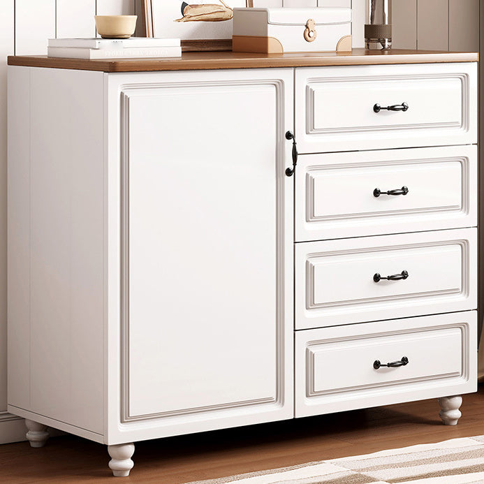 Wood Accent Cabinet with Drawers 14.96" Wide Modern Standard Side Cabinet 31"L x 15"W x 36"H Walnut White Clearhalo 'Cabinets & Chests' 'cabinets_chests' 'furn' 'furn_cabinets_chests' 'Furniture' 'Living Room Furniture' 5682982