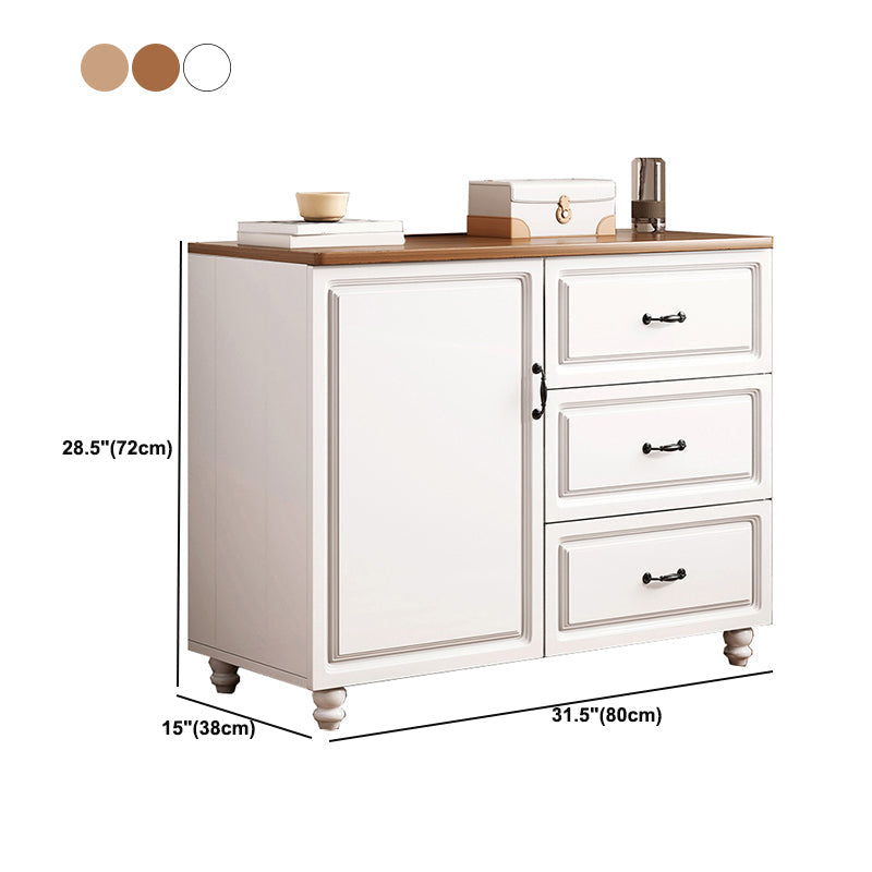 Wood Accent Cabinet with Drawers 14.96" Wide Modern Standard Side Cabinet Clearhalo 'Cabinets & Chests' 'cabinets_chests' 'furn' 'furn_cabinets_chests' 'Furniture' 'Living Room Furniture' 5682987