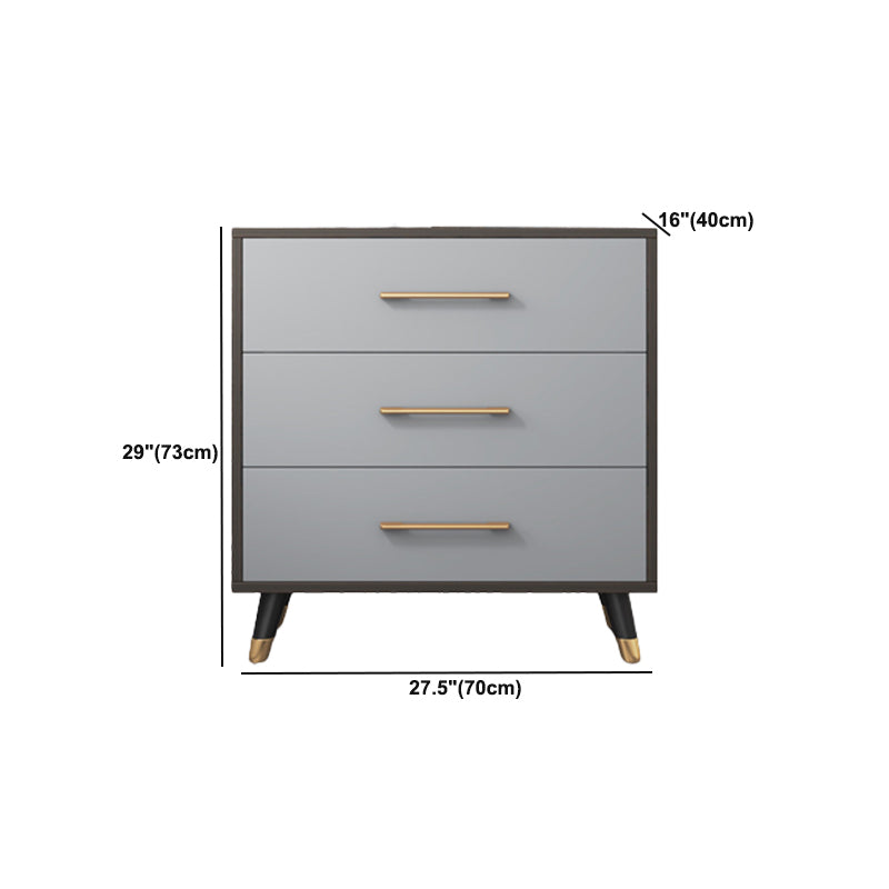 Coffre d'accent moderne de 15,75 pouces de large avec des tiroirs fermés doux en gris