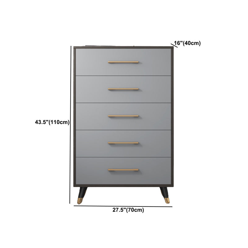 Coffre d'accent moderne de 15,75 pouces de large avec des tiroirs fermés doux en gris