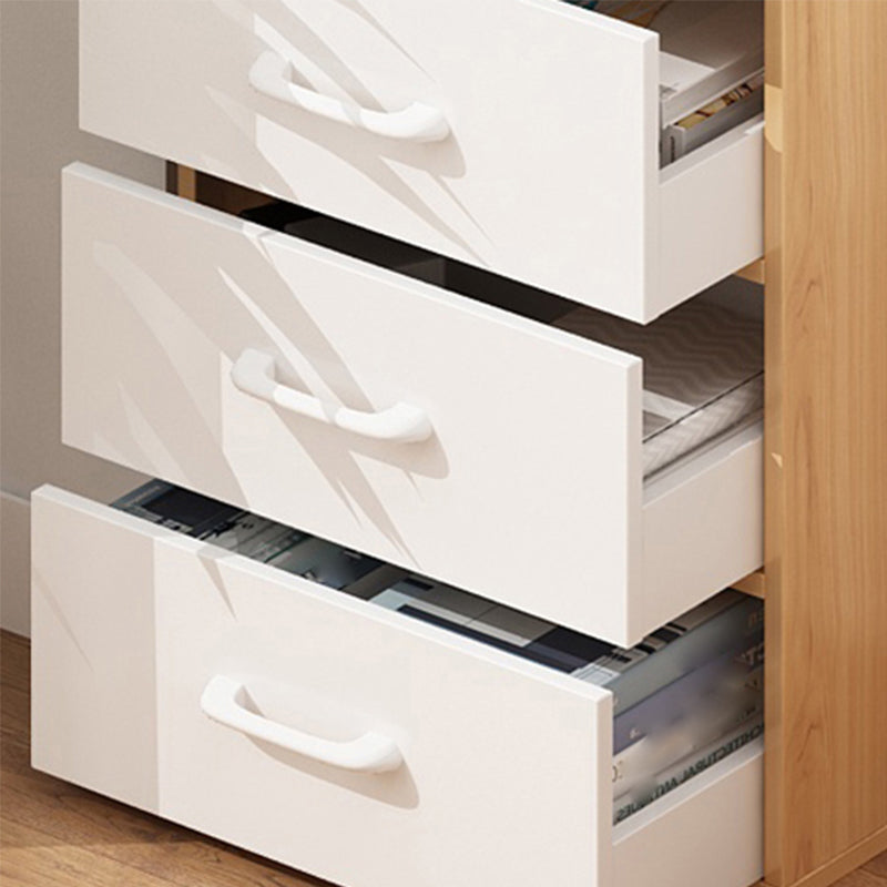 11.81" Wide Modern Accent Chest with Drawers Wooden Chest on Wheels