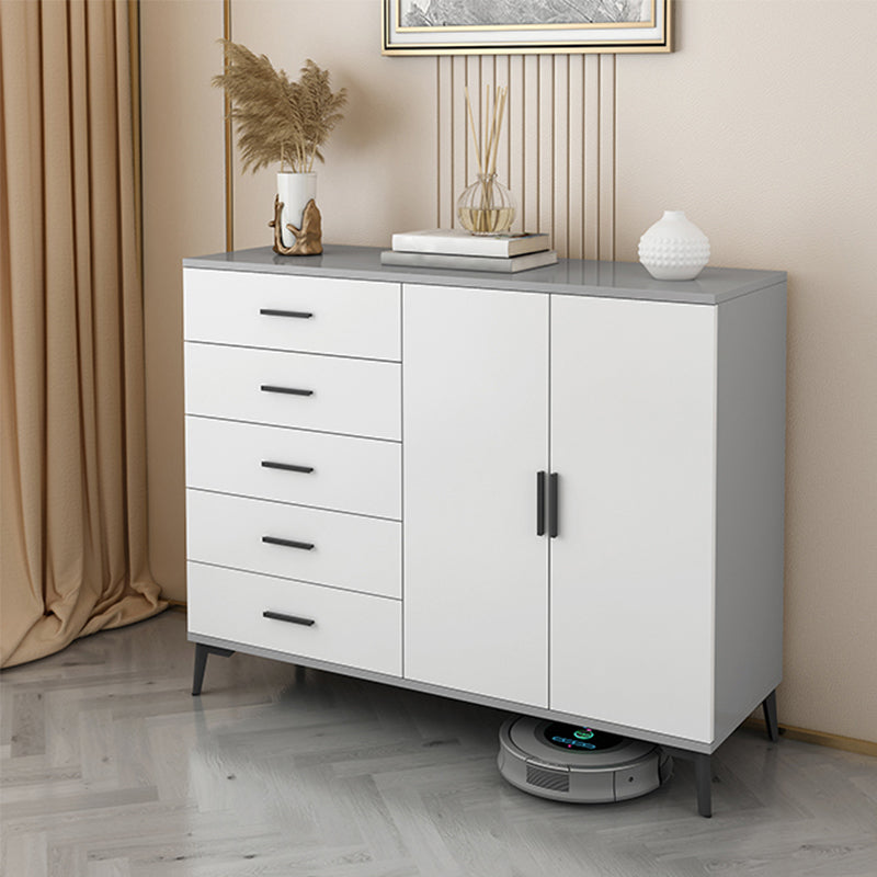 37.40" H Modern Accent Chest Wooden Side Cabinet with 5 Drawers 39"L x 16"W x 37"H Gray Clearhalo 'Cabinets & Chests' 'cabinets_chests' 'furn' 'furn_cabinets_chests' 'Furniture' 'Living Room Furniture' 5683079