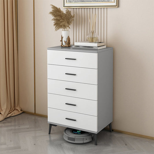 37.40" H Modern Accent Chest Wooden Side Cabinet with 5 Drawers 20"L x 16"W x 37"H Gray