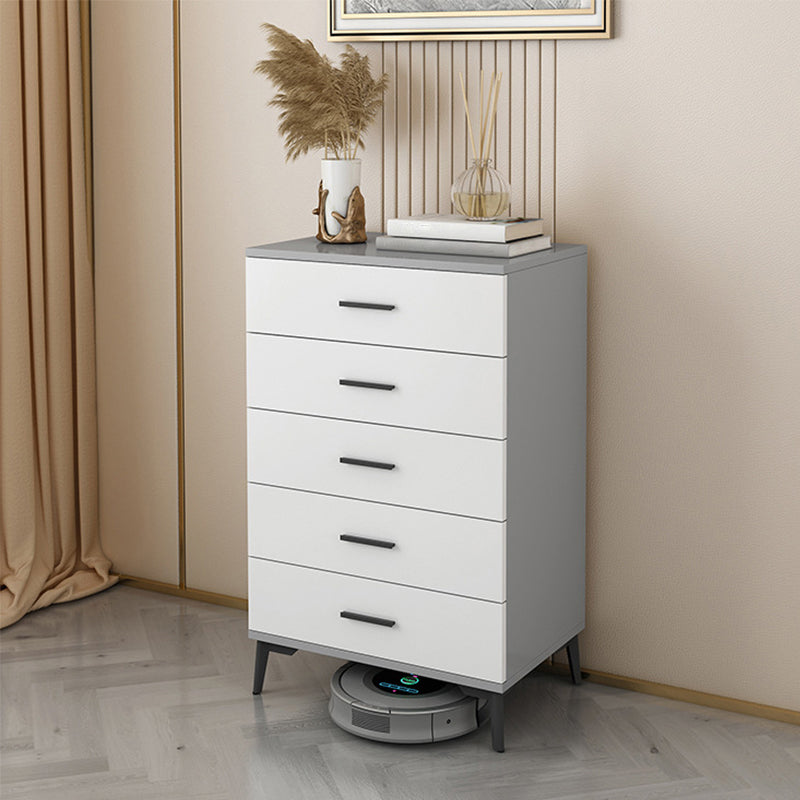 37.40" H Modern Accent Chest Wooden Side Cabinet with 5 Drawers 24"L x 16"W x 37"H Gray Clearhalo 'Cabinets & Chests' 'cabinets_chests' 'furn' 'furn_cabinets_chests' 'Furniture' 'Living Room Furniture' 5683082