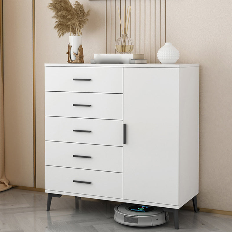 37.40" H Modern Accent Chest Wooden Side Cabinet with 5 Drawers 31"L x 16"W x 37"H White Clearhalo 'Cabinets & Chests' 'cabinets_chests' 'furn' 'furn_cabinets_chests' 'Furniture' 'Living Room Furniture' 5683084
