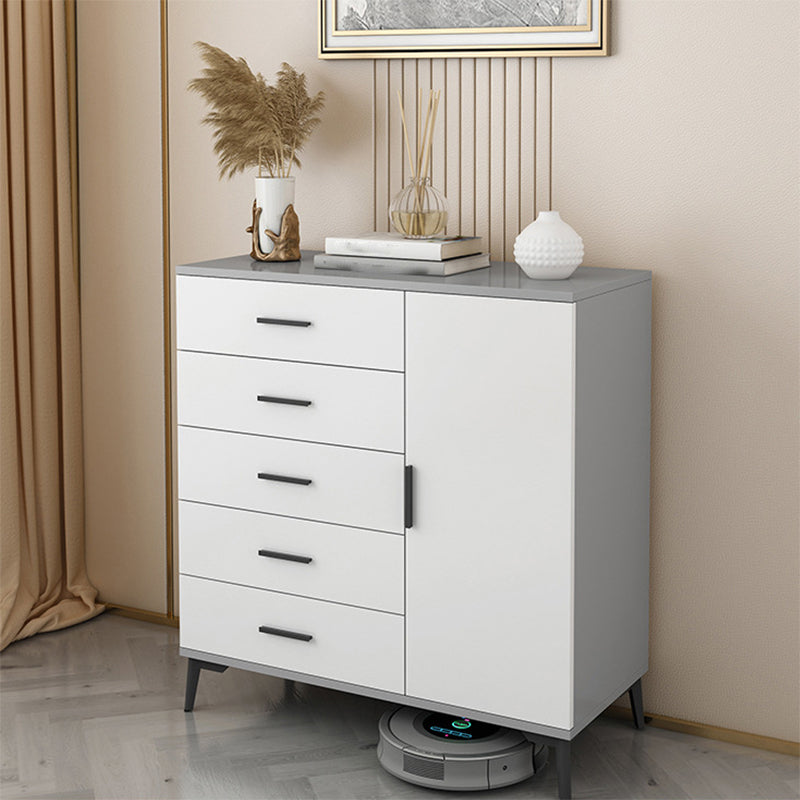 37.40" H Modern Accent Chest Wooden Side Cabinet with 5 Drawers 31"L x 16"W x 37"H Gray Clearhalo 'Cabinets & Chests' 'cabinets_chests' 'furn' 'furn_cabinets_chests' 'Furniture' 'Living Room Furniture' 5683090