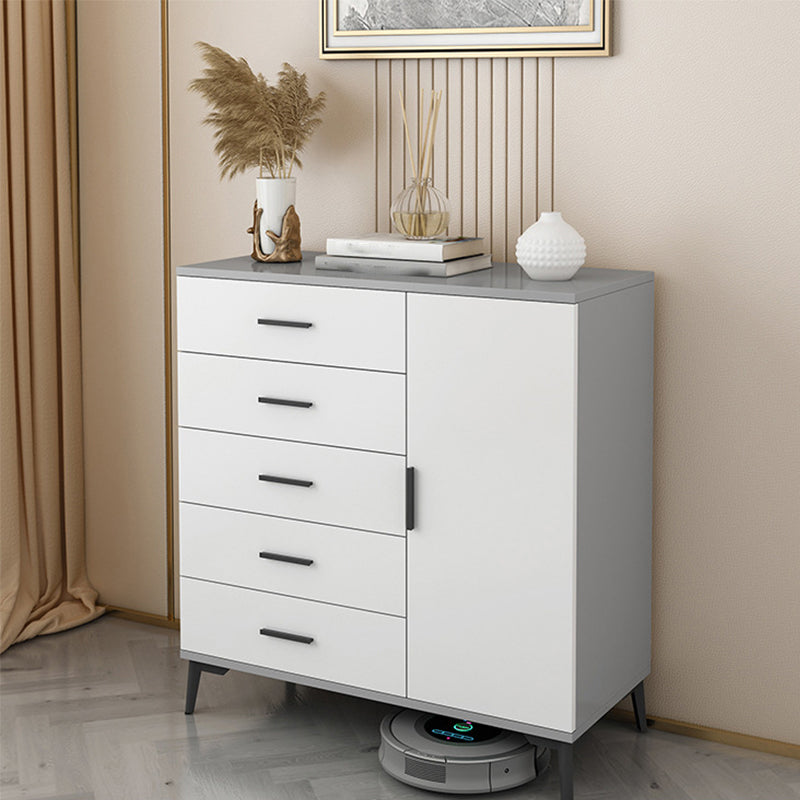 37.40" H Modern Accent Chest Wooden Side Cabinet with 5 Drawers 35"L x 16"W x 37"H Gray Clearhalo 'Cabinets & Chests' 'cabinets_chests' 'furn' 'furn_cabinets_chests' 'Furniture' 'Living Room Furniture' 5683091