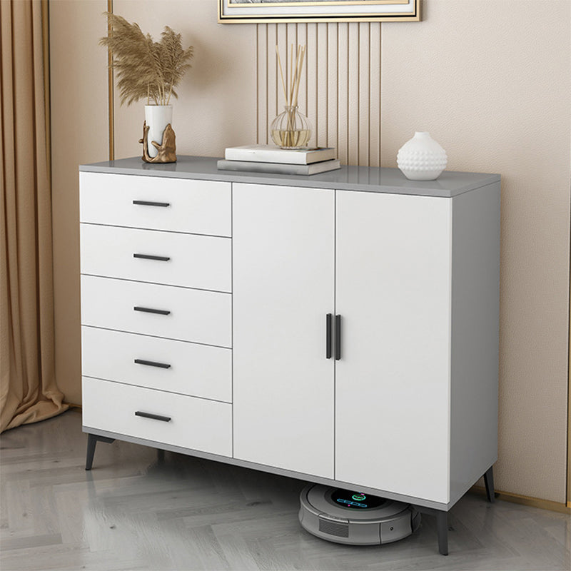 37.40" H Modern Accent Chest Wooden Side Cabinet with 5 Drawers 47"L x 16"W x 37"H Gray Clearhalo 'Cabinets & Chests' 'cabinets_chests' 'furn' 'furn_cabinets_chests' 'Furniture' 'Living Room Furniture' 5683097