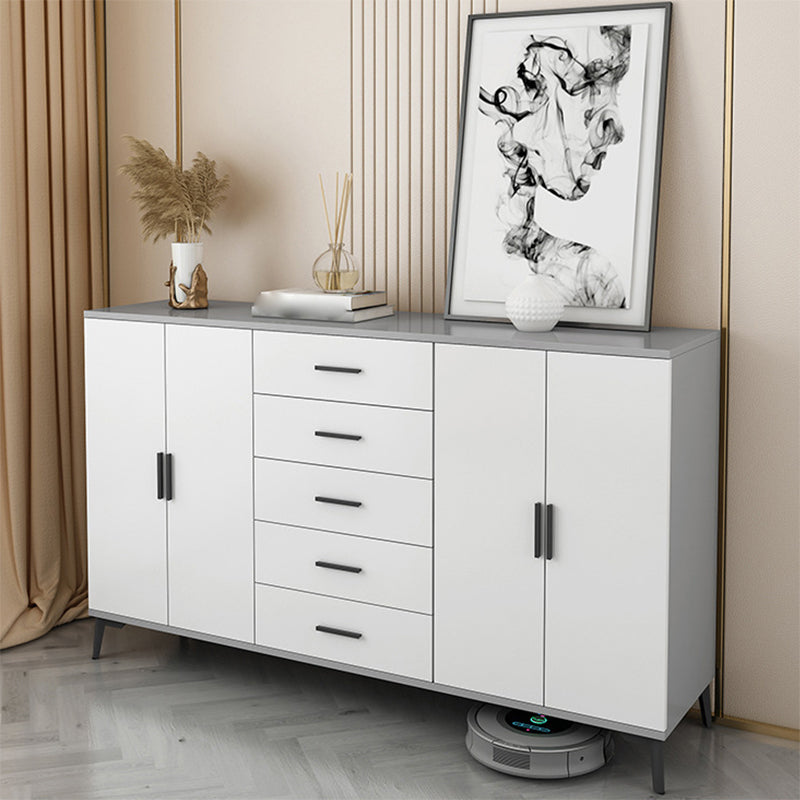 37.40" H Modern Accent Chest Wooden Side Cabinet with 5 Drawers 55"L x 16"W x 37"H Gray Clearhalo 'Cabinets & Chests' 'cabinets_chests' 'furn' 'furn_cabinets_chests' 'Furniture' 'Living Room Furniture' 5683098