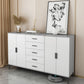 37.40" H Modern Accent Chest Wooden Side Cabinet with 5 Drawers 63"L x 16"W x 37"H Gray Clearhalo 'Cabinets & Chests' 'cabinets_chests' 'furn' 'furn_cabinets_chests' 'Furniture' 'Living Room Furniture' 5683099