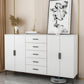 37.40" H Modern Accent Chest Wooden Side Cabinet with 5 Drawers 63"L x 16"W x 37"H White Clearhalo 'Cabinets & Chests' 'cabinets_chests' 'furn' 'furn_cabinets_chests' 'Furniture' 'Living Room Furniture' 5683101
