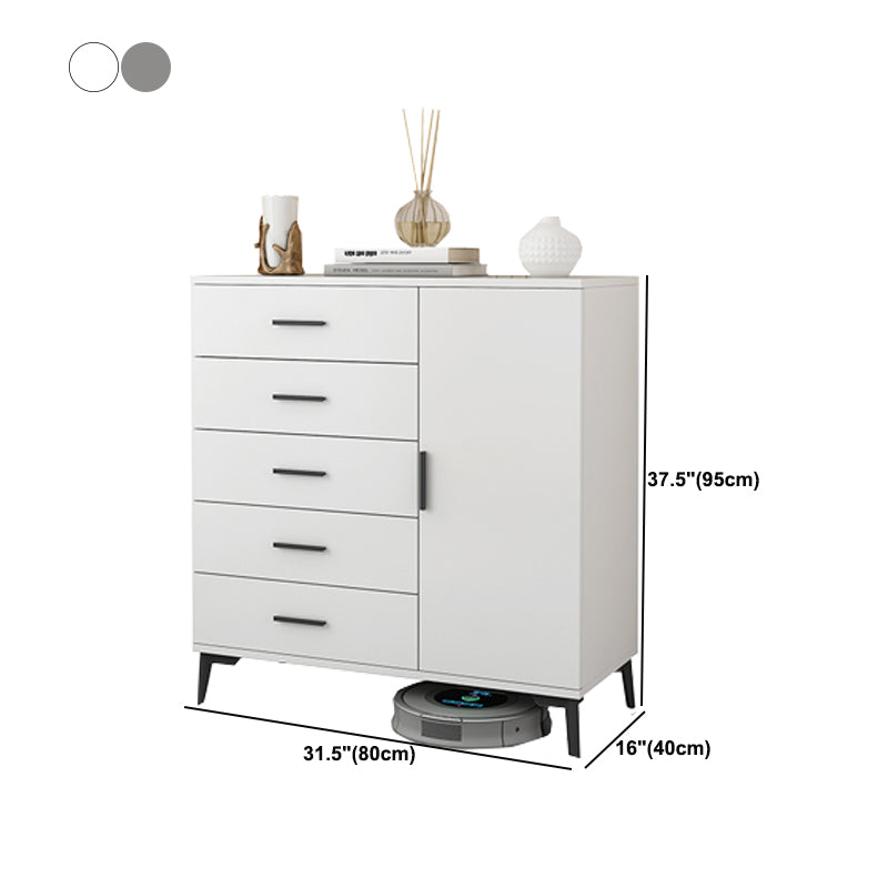 37.40" H Modern Accent Chest Wooden Side Cabinet with 5 Drawers Clearhalo 'Cabinets & Chests' 'cabinets_chests' 'furn' 'furn_cabinets_chests' 'Furniture' 'Living Room Furniture' 5683105