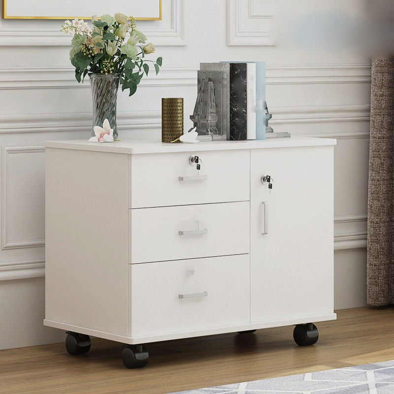 Armoire latérale moderne armoire à accent en bois avec 1 porte et 3 tiroirs