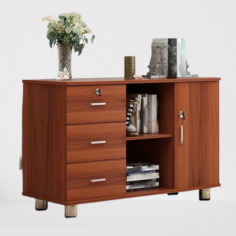 Armoire latérale moderne armoire à accent en bois avec 1 porte et 3 tiroirs