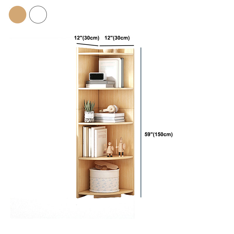 Poitrine d'accentuation triangulaire contemporaine avec étagères coffre résistant aux rayures en bois
