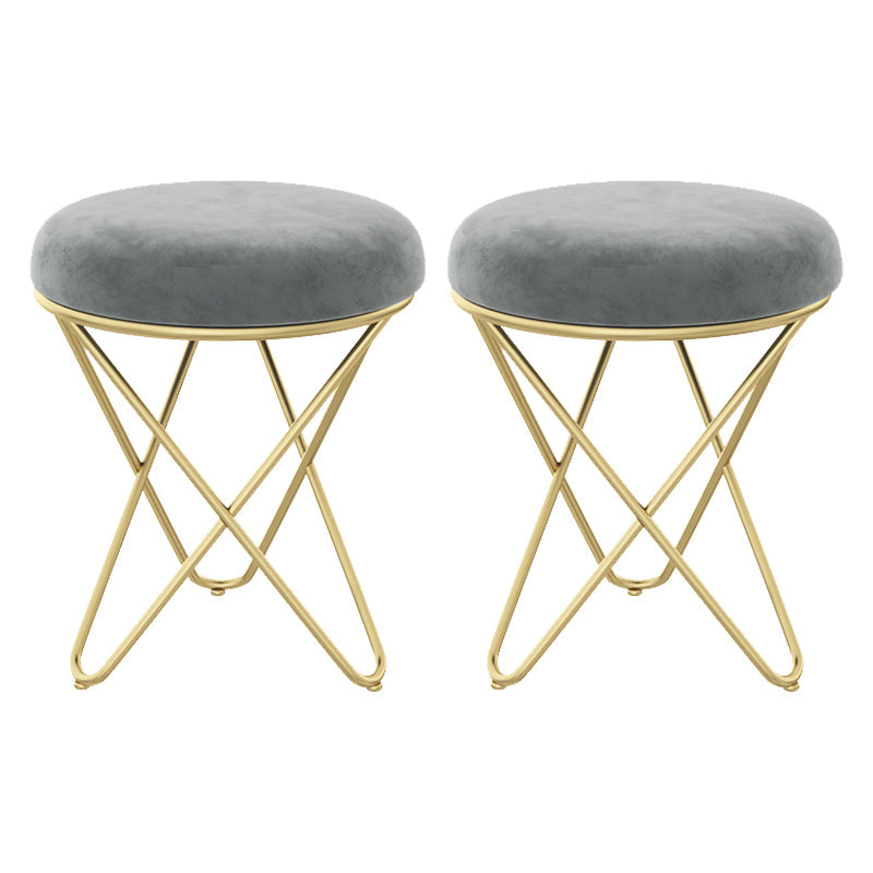 Hermoso Velvet Pouf otomano de color puro Color Round PiseButoman