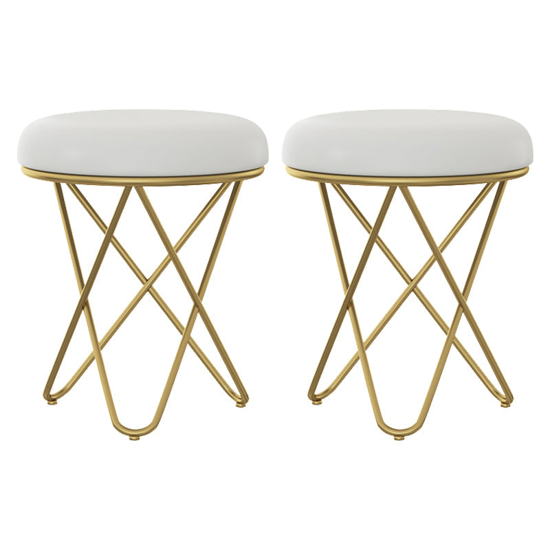 Prachtig fluwelen pouf ottomaanse pure kleur vlek resistent ronde voetenbank poef