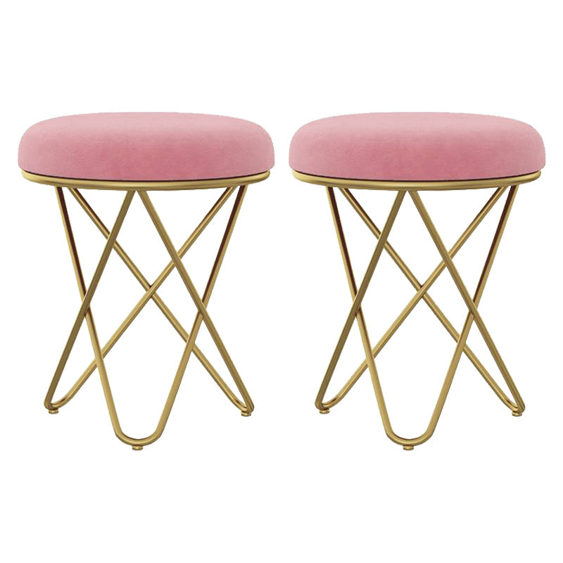 Hermoso Velvet Pouf otomano de color puro Color Round PiseButoman