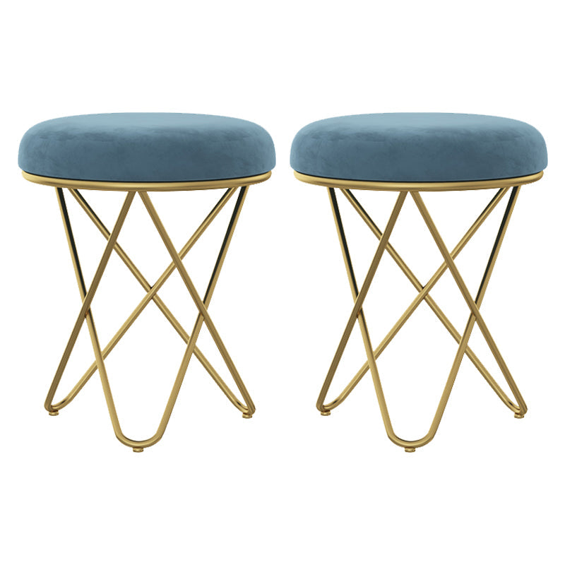 Hermoso Velvet Pouf otomano de color puro Color Round PiseButoman