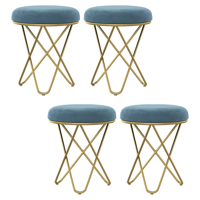 Hermoso Velvet Pouf otomano de color puro Color Round PiseButoman