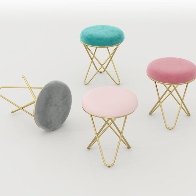 Hermoso Velvet Pouf otomano de color puro Color Round PiseButoman