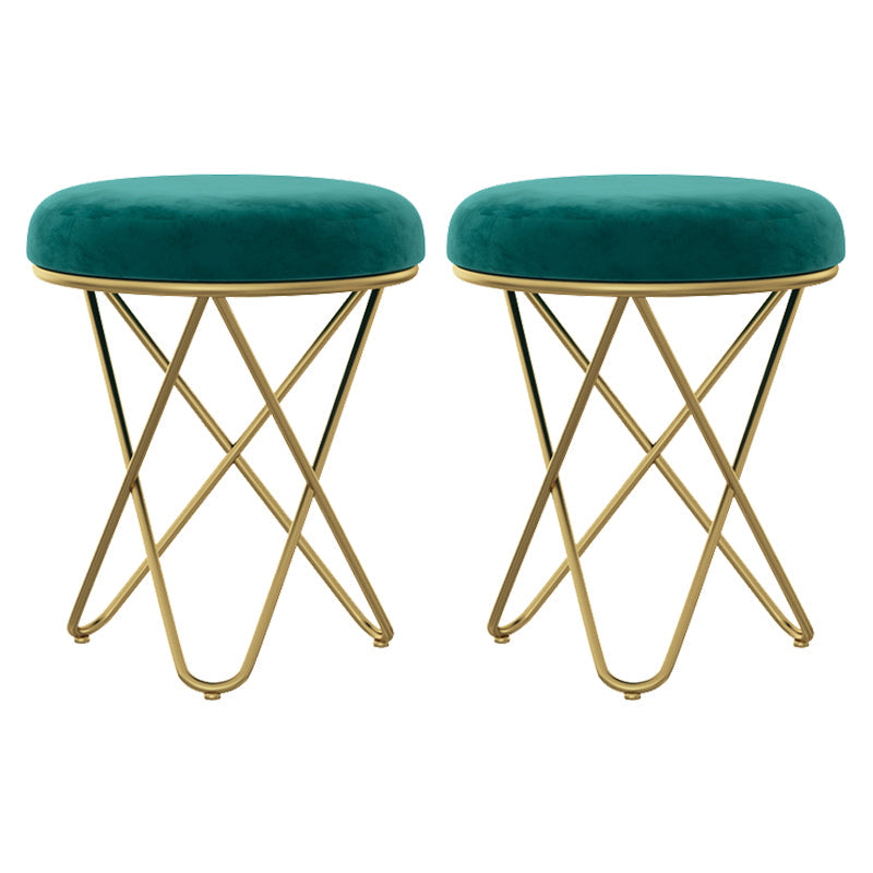 Hermoso Velvet Pouf otomano de color puro Color Round PiseButoman