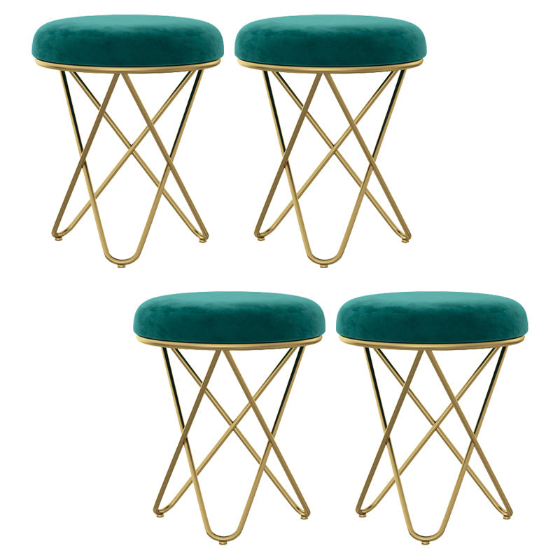 Hermoso Velvet Pouf otomano de color puro Color Round PiseButoman