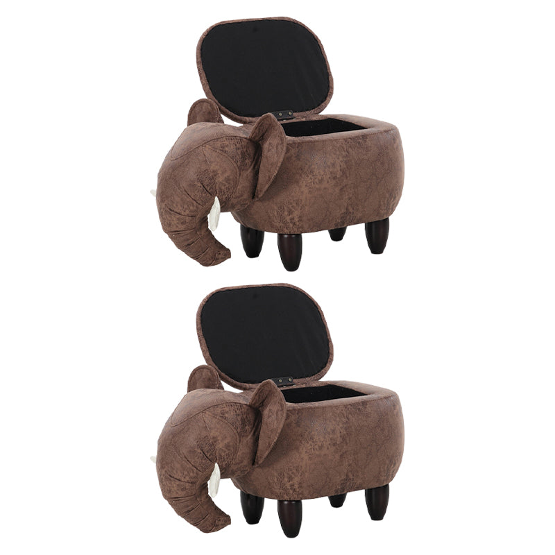 Contemporáneo de cuero de imitación tapizada otomana de otomana de forma especialidad Pouf