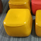 Contemporary Rectangle Shape Pouf PU Leather Upholstered Ottoman Yellow 1 Piece Clearhalo 'furn' 'furn_ottomans_poufs' 'Furniture' 'Living Room Furniture' 'Ottomans & Poufs' 'ottomans_poufs' 5683307
