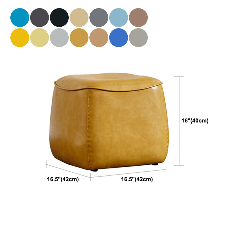 Rectangular Pouf Contemporary Rectangle Shape Pouf PU Leather Upholstered Ottoman ...