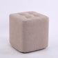 Contemporary Linen Upholstered Ottoman Rectangle/Square Shape Pouf