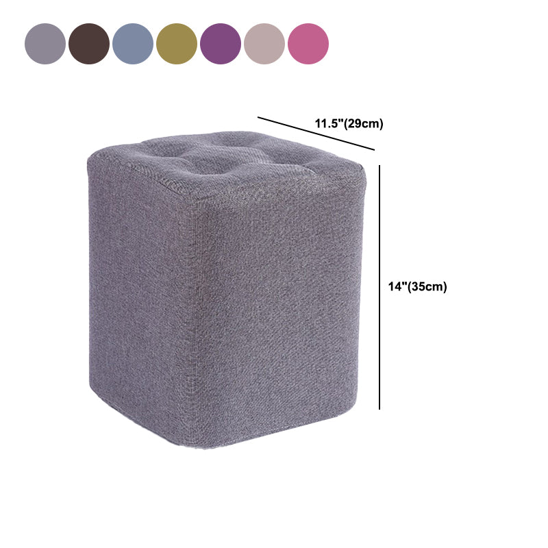 Contemporary Linen Upholstered Ottoman Rectangle/Square Shape Pouf