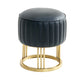 14" Wide Faux Leather Upholstered Ottoman Glam Round Shape Pouf