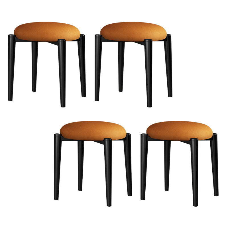 Contemporain Round Round Res résistant à l'eau Ottoman en faux cuir rembourré Standard