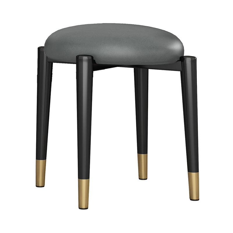 Estándar tapizado de cuero con falso otomano resistente al agua redonda contemporánea