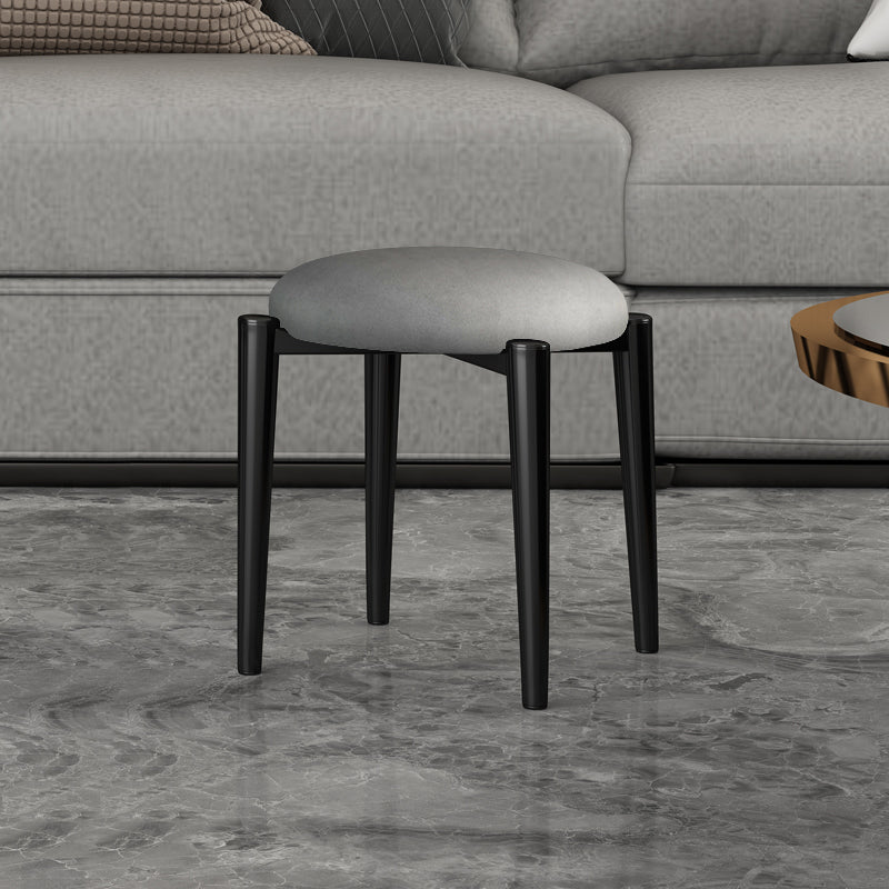 Estándar tapizado de cuero con falso otomano resistente al agua redonda contemporánea