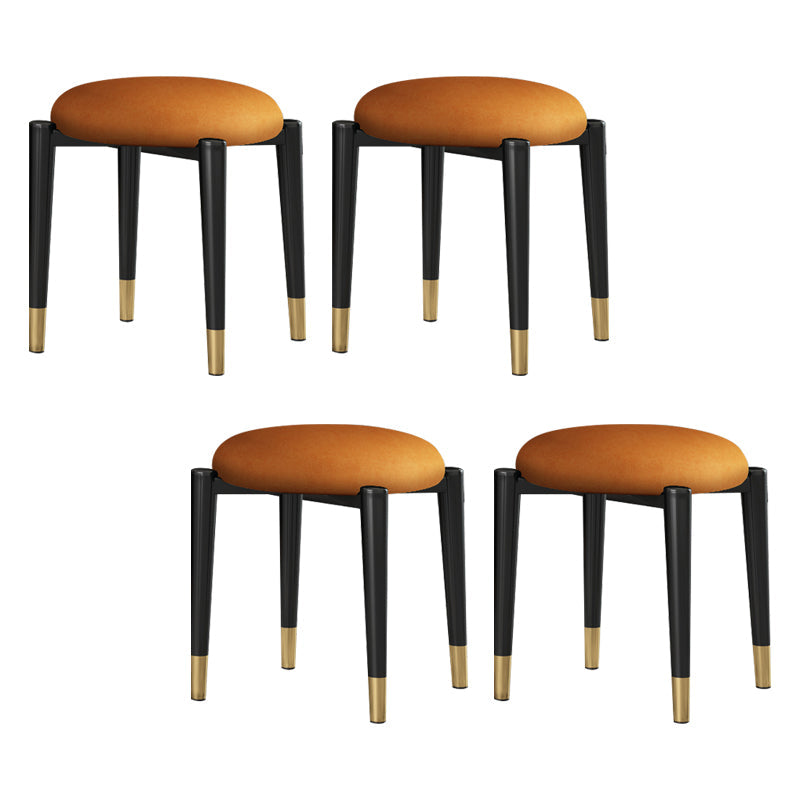 Estándar tapizado de cuero con falso otomano resistente al agua redonda contemporánea