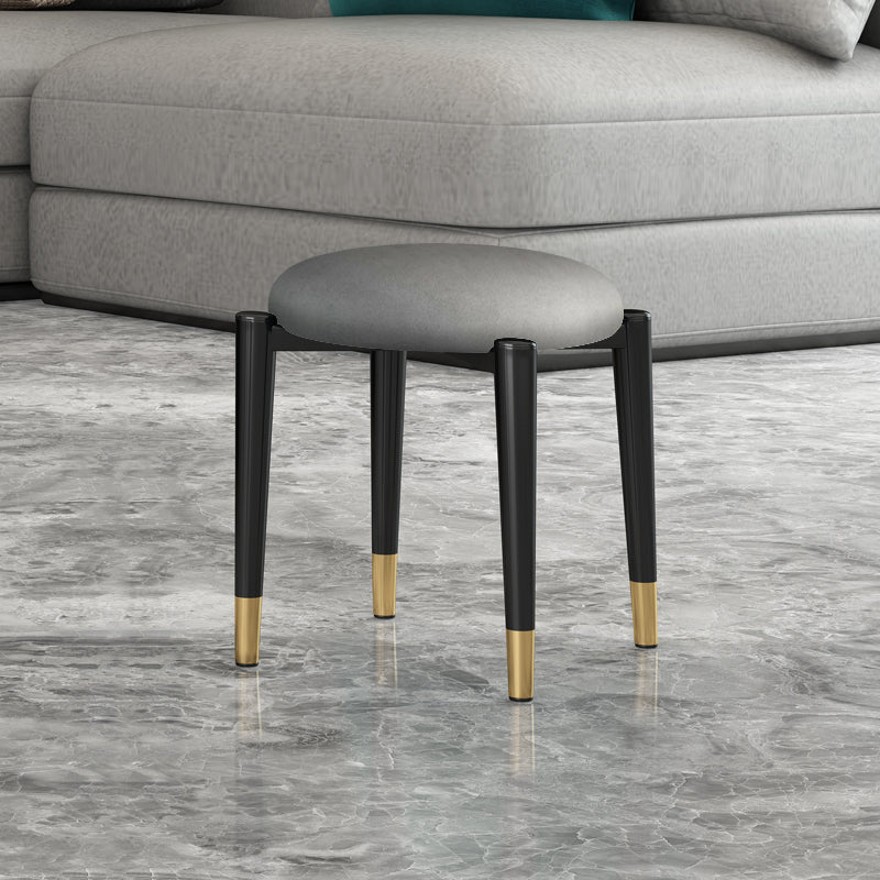 Estándar tapizado de cuero con falso otomano resistente al agua redonda contemporánea