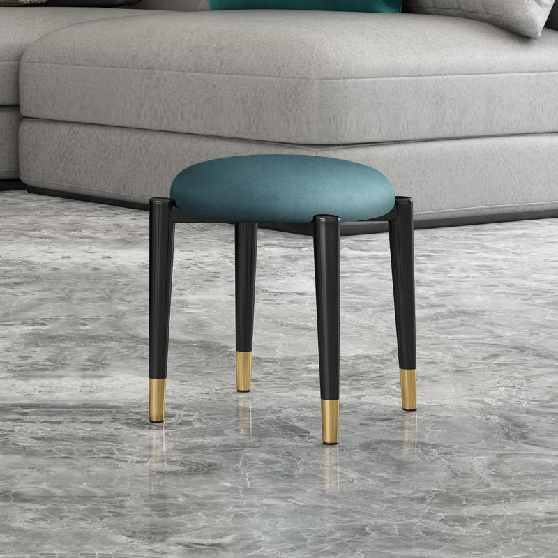 Estándar tapizado de cuero con falso otomano resistente al agua redonda contemporánea